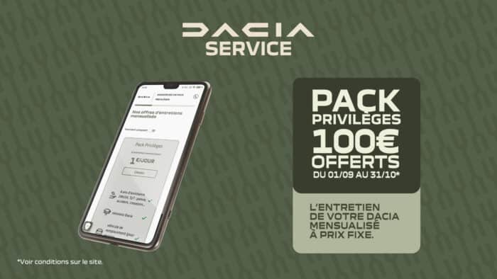 Offre pack privilèges Dacia